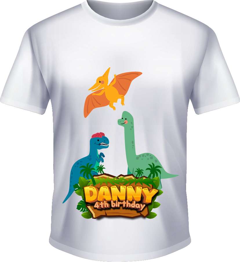 Kaos Ulang Tahun Anak Tema Dinosaurus - Image 1
