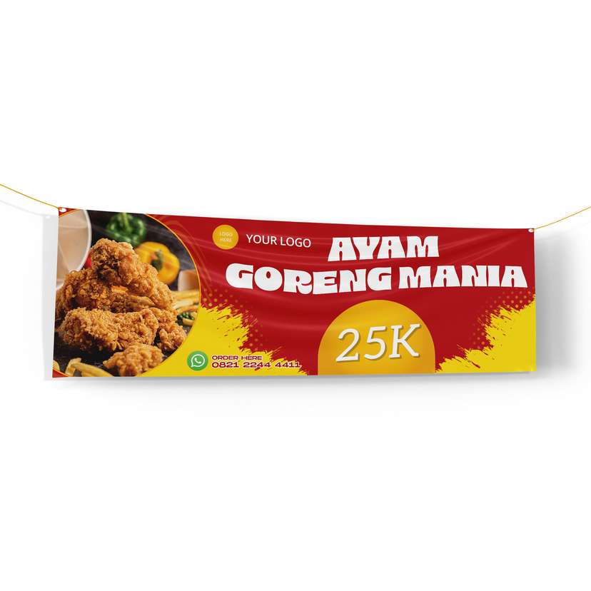 Banner Makanan Ayam Goreng Kombinasi Merah Kuning - Image 1