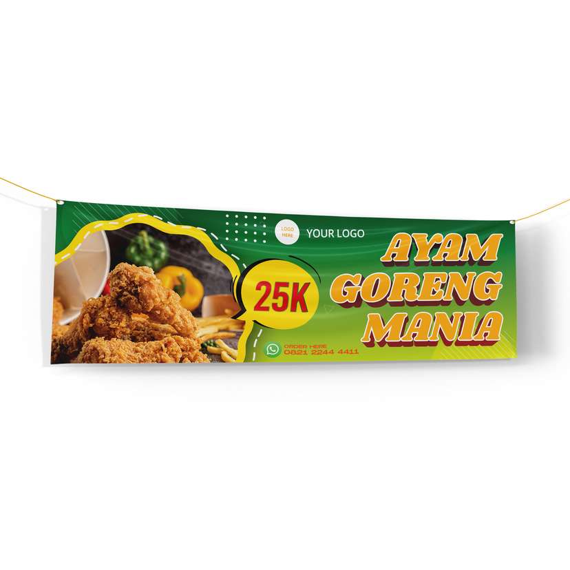 Banner Makanan Ayam Goreng Hijau Segar - Image 1