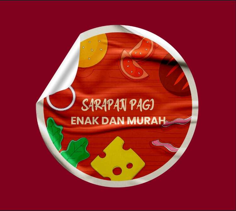 Sticker Sarapan Pagi – Enak dan Murah dengan Bahan Segar - Image 1