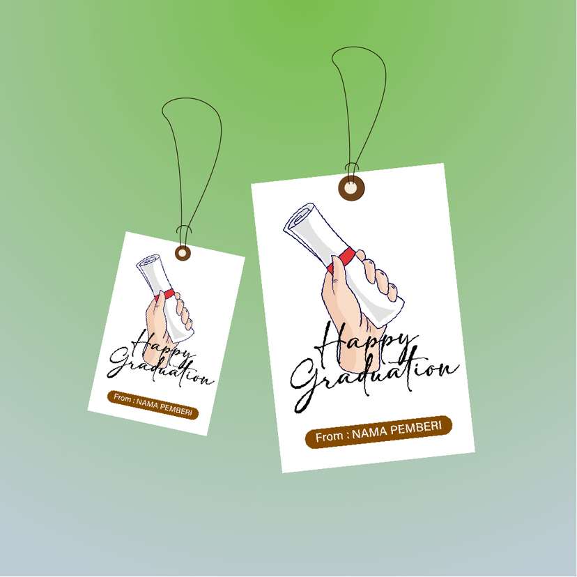 Hangtag Wisuda Tangan Memegang Ijazah - Image 1