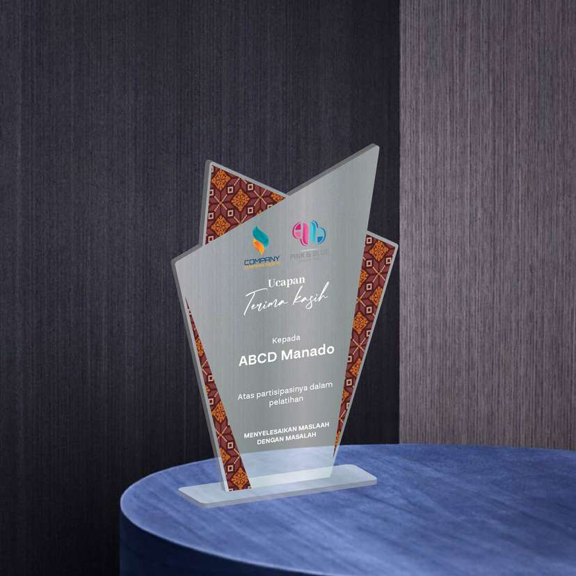 Plakat Akrilik Penghargaan Ucapan Pelatihan - Motif Etnik - Image 1