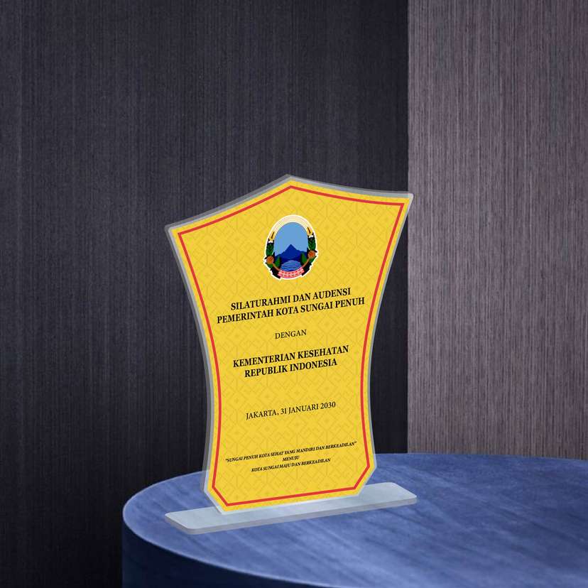 Plakat Akrilik Audiensi Pemerintah - Lengkung Emas - Image 1