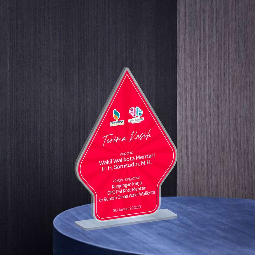 Plakat Akrilik Apresiasi Kunjungan Kerja - Merah Bold - Image 1