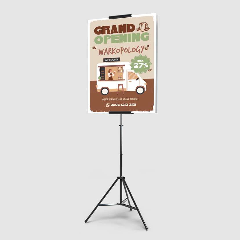 Foamboard Sign Stand Promo Grand Opening Cokelat Foodtruck - Image 1