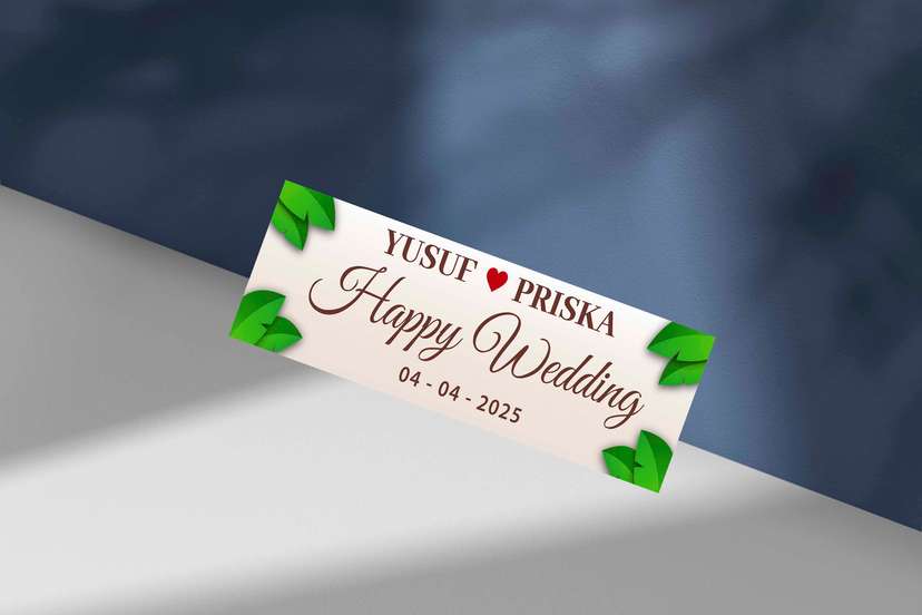 Wedding Plat dengan Nuansa Daun Tropis - Image 1