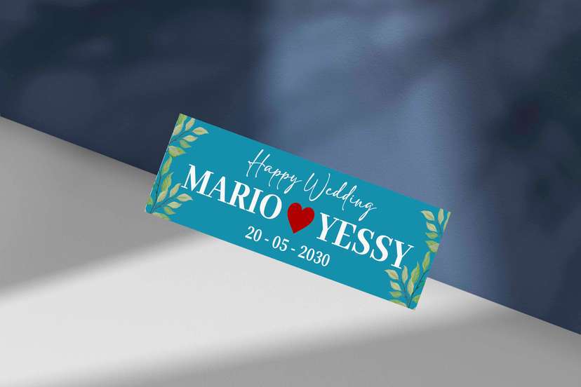 Wedding Plat Biru Daun Hijau - Image 1