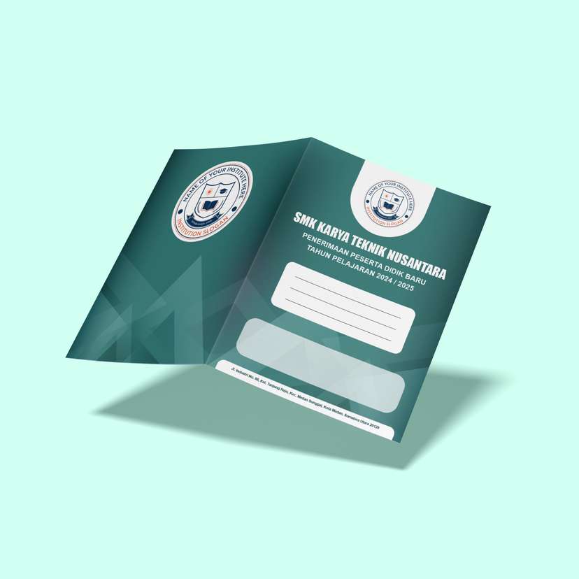 Map Folder Dengan Design Hijau Toska Geometris - Image 1