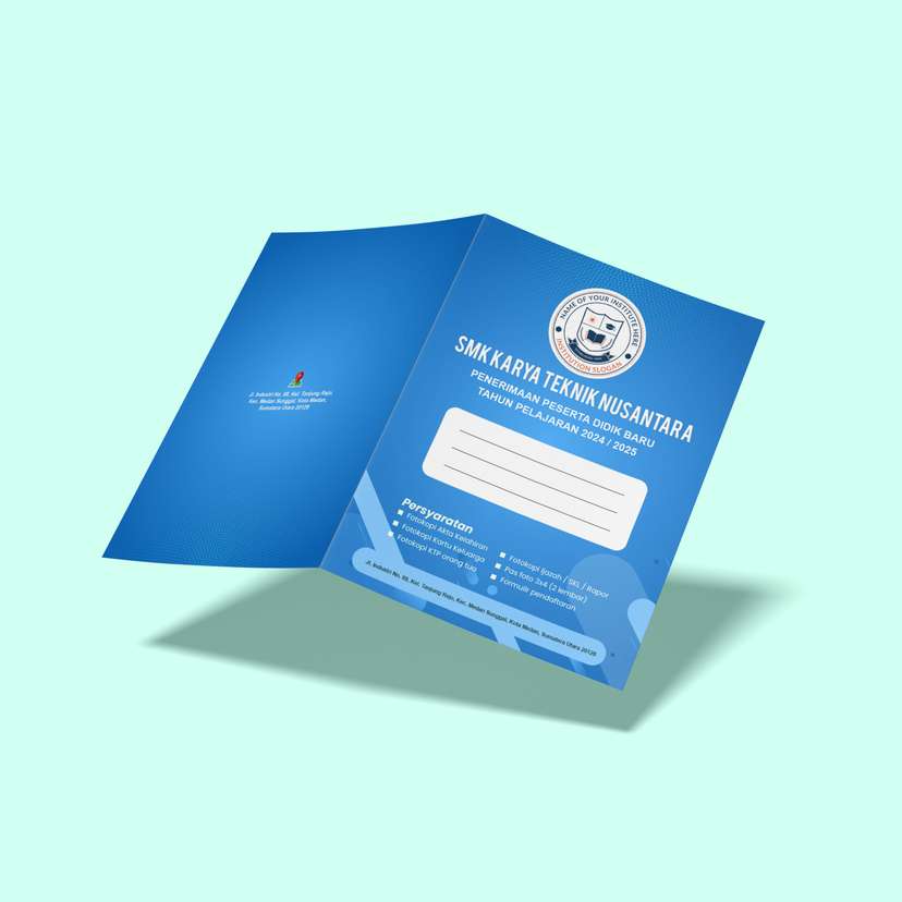 Map Folder Dengan Design Biru Pola Halftone - Image 1