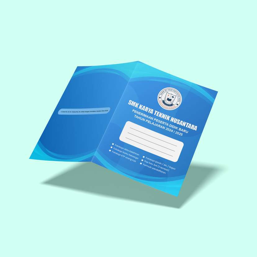 Map Folder Dengan Design Biru Ombak Gradasi - Image 1