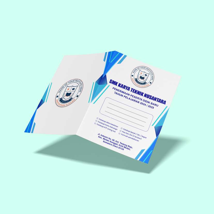 Map Folder Dengan Design Putih Biru Diagonal - Image 1