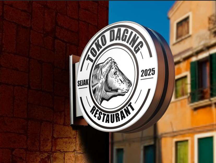 Neon Sign Box Toko Daging Restaurant Gaya Klasik Butcher Premium - Image 1