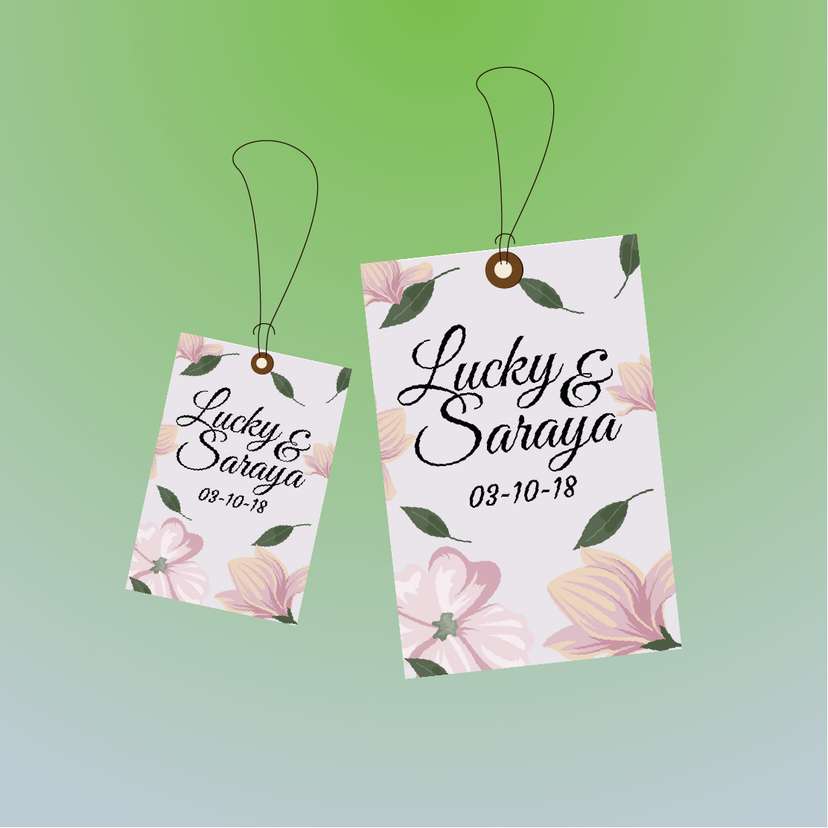 Hangtag Wedding Floral Minimalis - Image 1