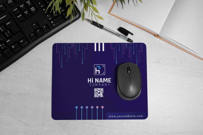 Mousepad Corporate IT dengan Sentuhan Futuristik Biru Elektrik - Image 1