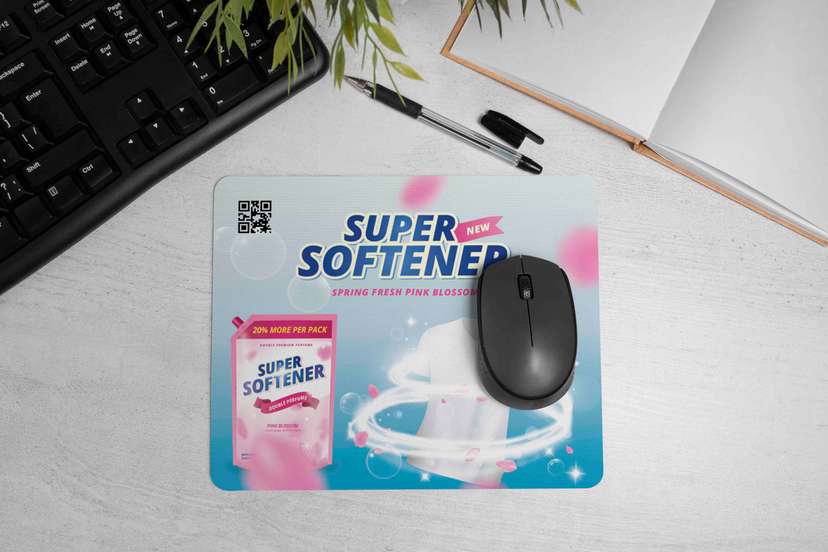 Mousepad Promosi Softener Desain Pink Blossom yang Segar dan Elegan - Image 1