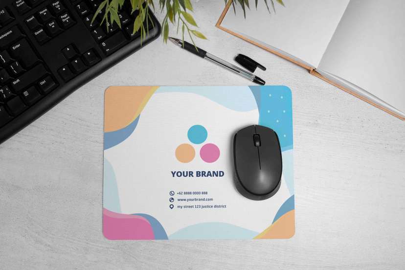 Mousepad Branding Minimalis Warna Pastel - Image 1