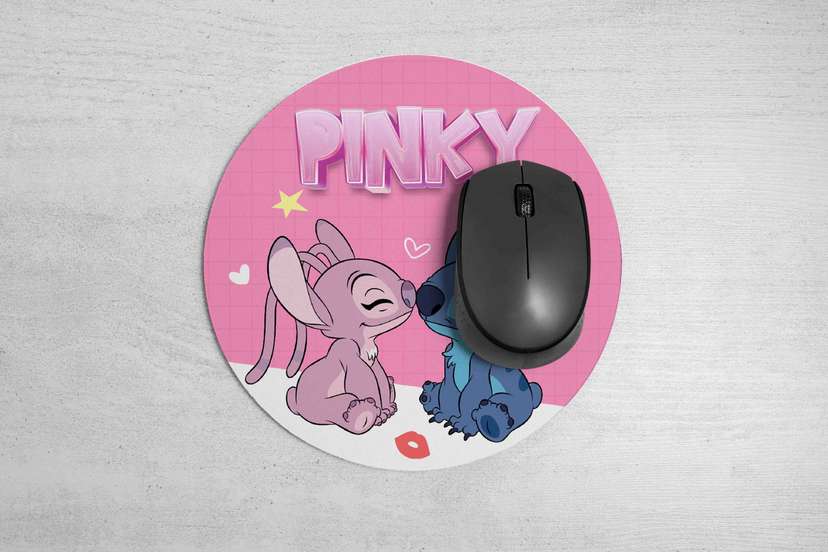 Mousepad Stitch & Angel Desain Romantis - Image 1