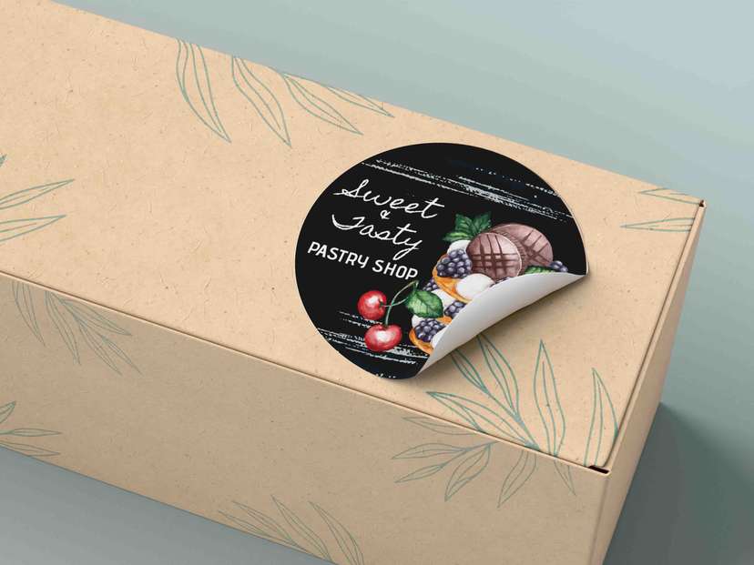 Stiker Desain Hitam Elegan untuk Pastry Shop - Image 1