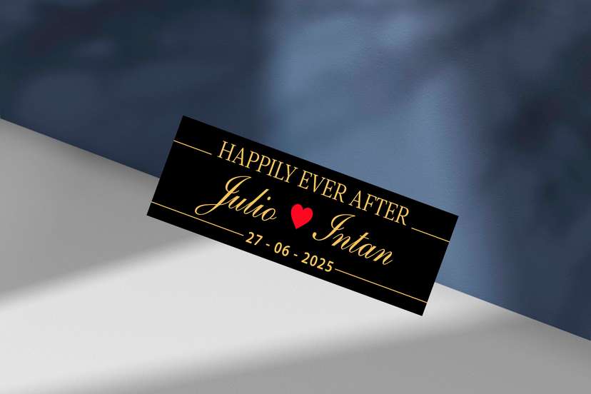 Plat Wedding Tema Black dan Gold Elegan dan Nuansa Estetik - Image 1