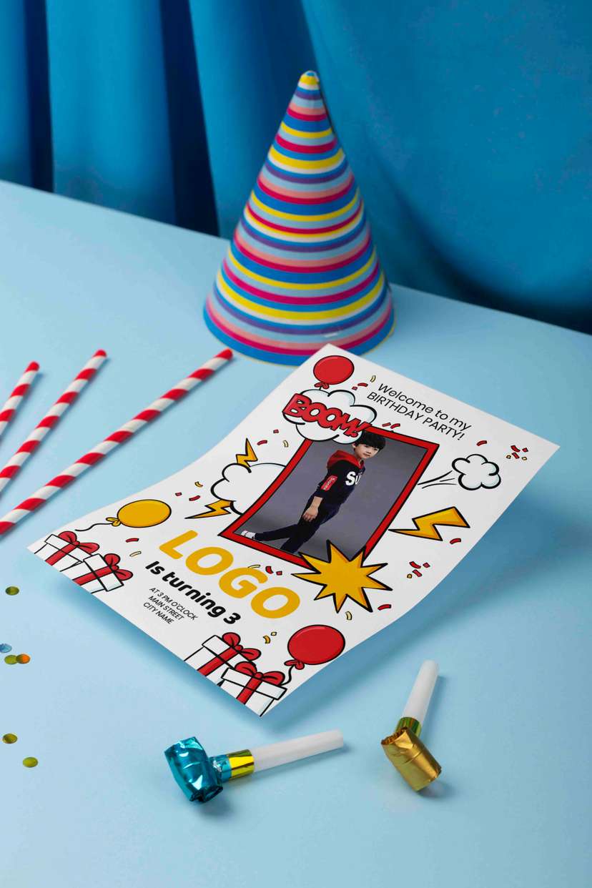 Undangan Ulang Tahun Anak Tema Komik Superhero - Image 1