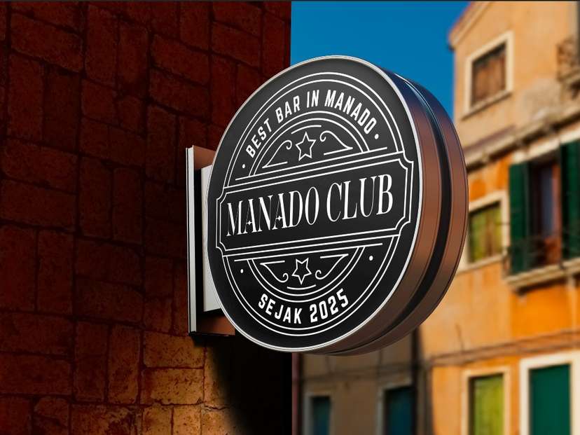 Sign Box Manado Club Best Bar Classic Badge Design - Image 1