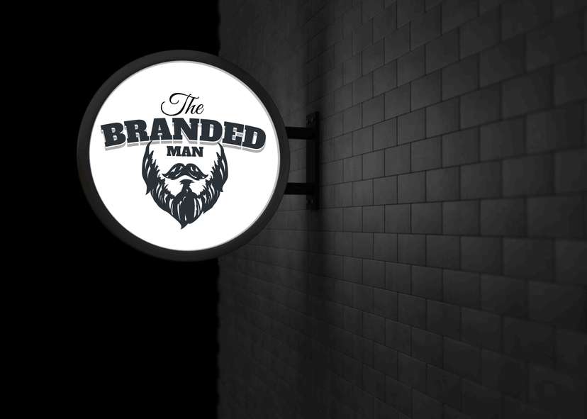 Neon Box Bulat Barber Shop Minimalis Monokrom - Image 1