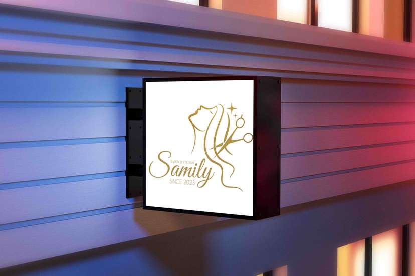 Neon Box Kotak Salon & Stylish Putih Emas - Image 1