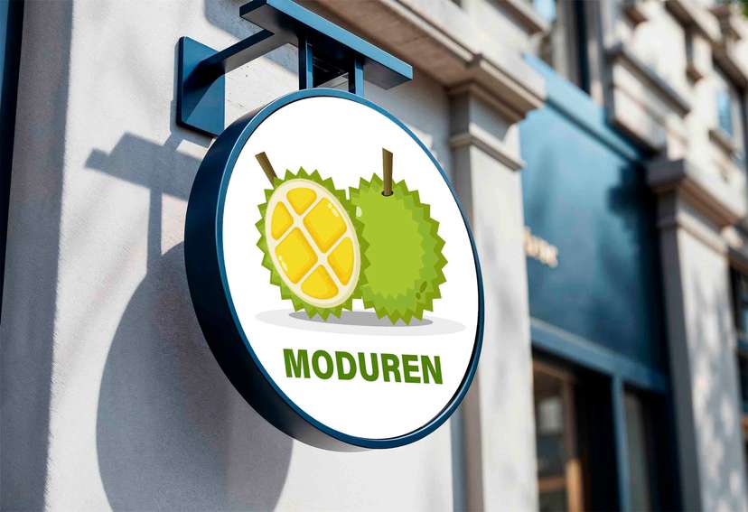 Neon Box Logo Durian Hijau Kuning Segar - Image 1