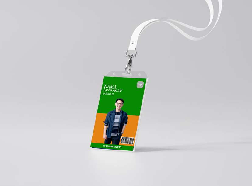 ID Card Hijau Orange Modern Minimalis - Image 1