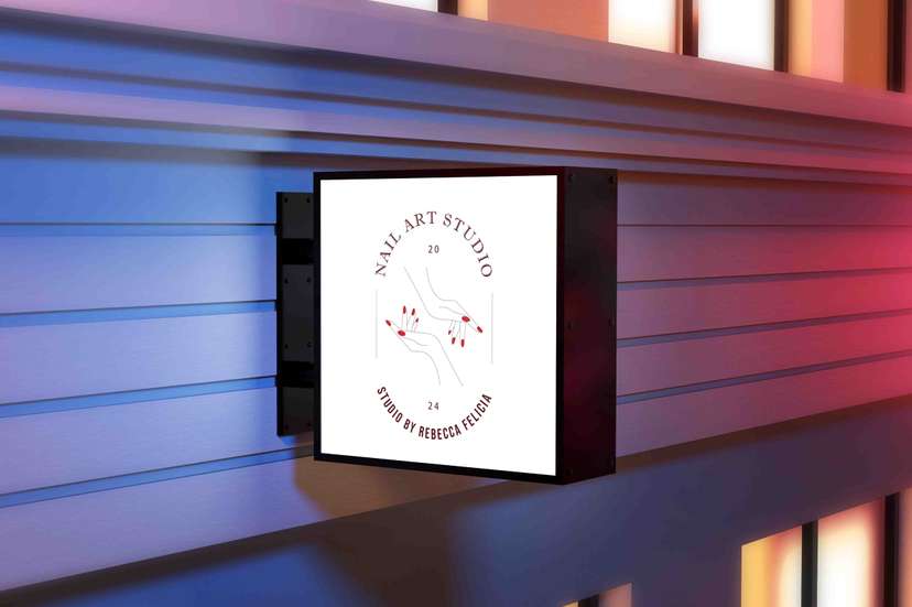 Neon Box Nail Art Studio Desain Branding Elegan - Image 1