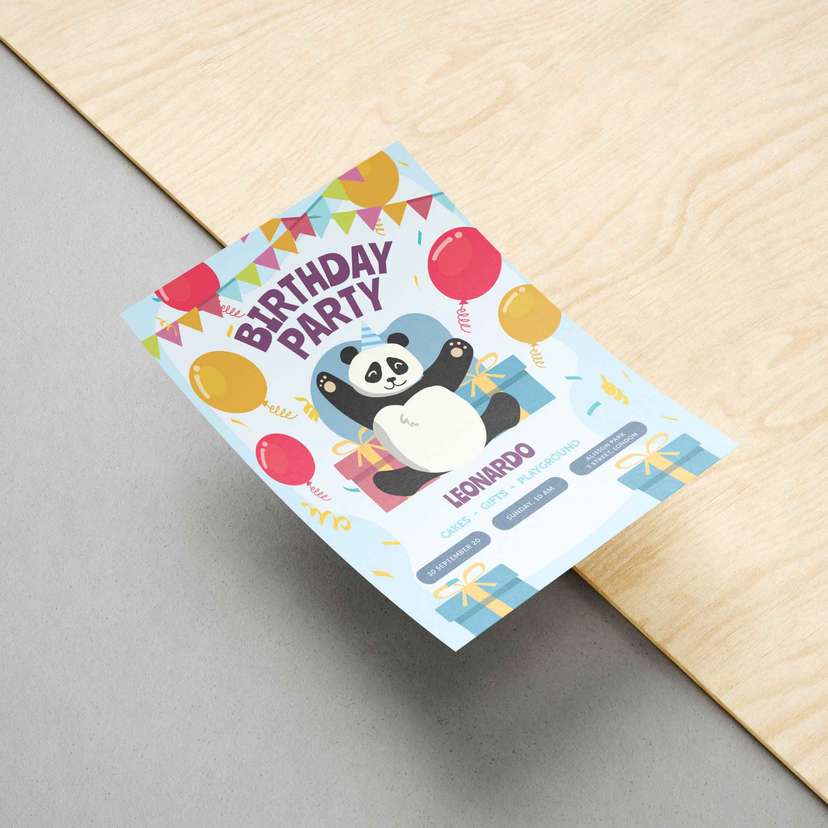 Undangan Ulang Tahun Anak Tema Panda - Image 1