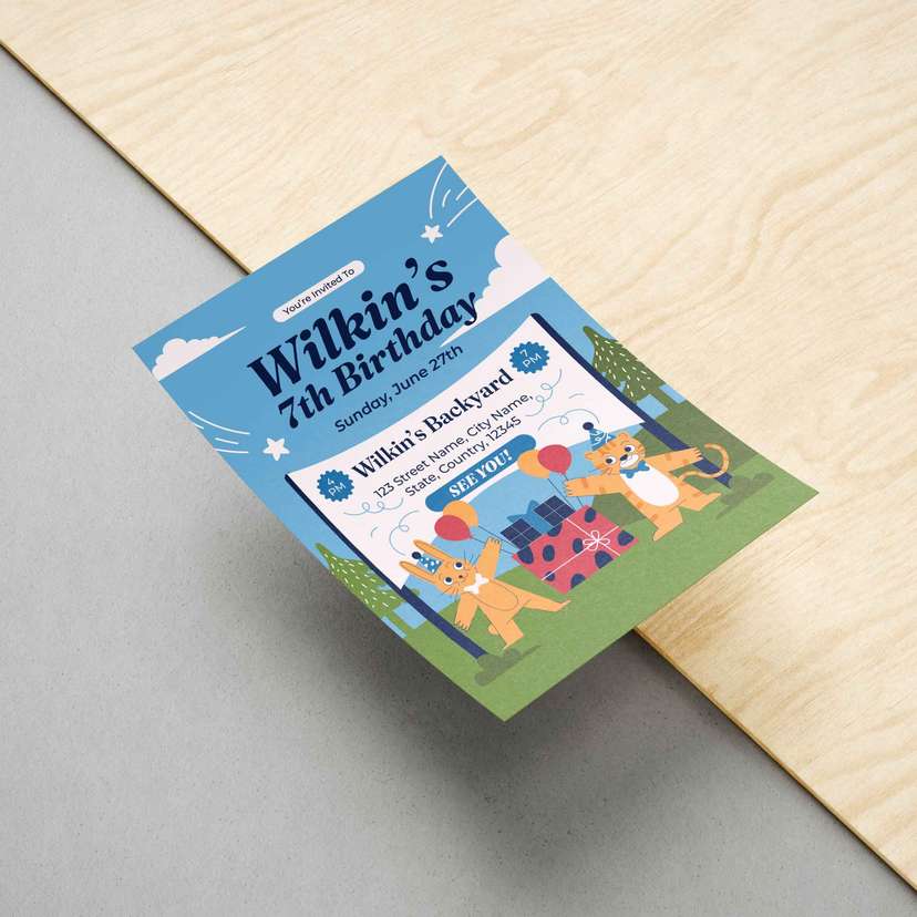 Undangan Ulang Tahun Anak Tema Animal Park - Image 1