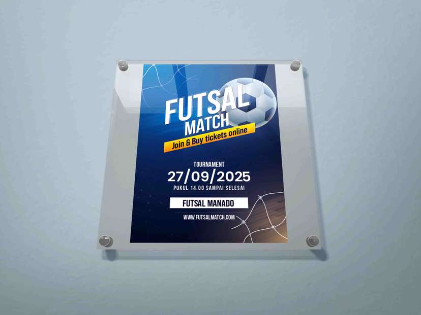 Wall Poster Futsal Match Warna Biru - Image 1
