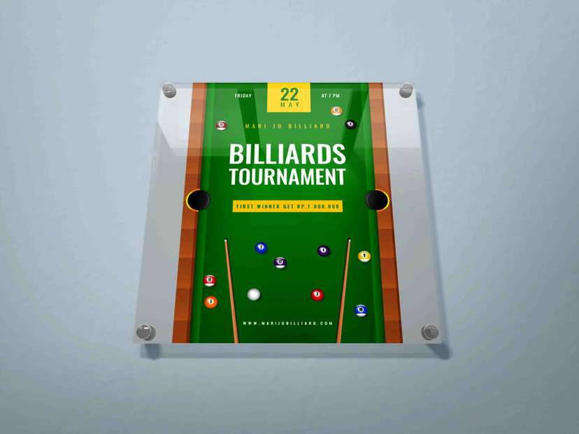 Wall Poster Billiard Tournament Nuansa Meja Billiard - Image 1