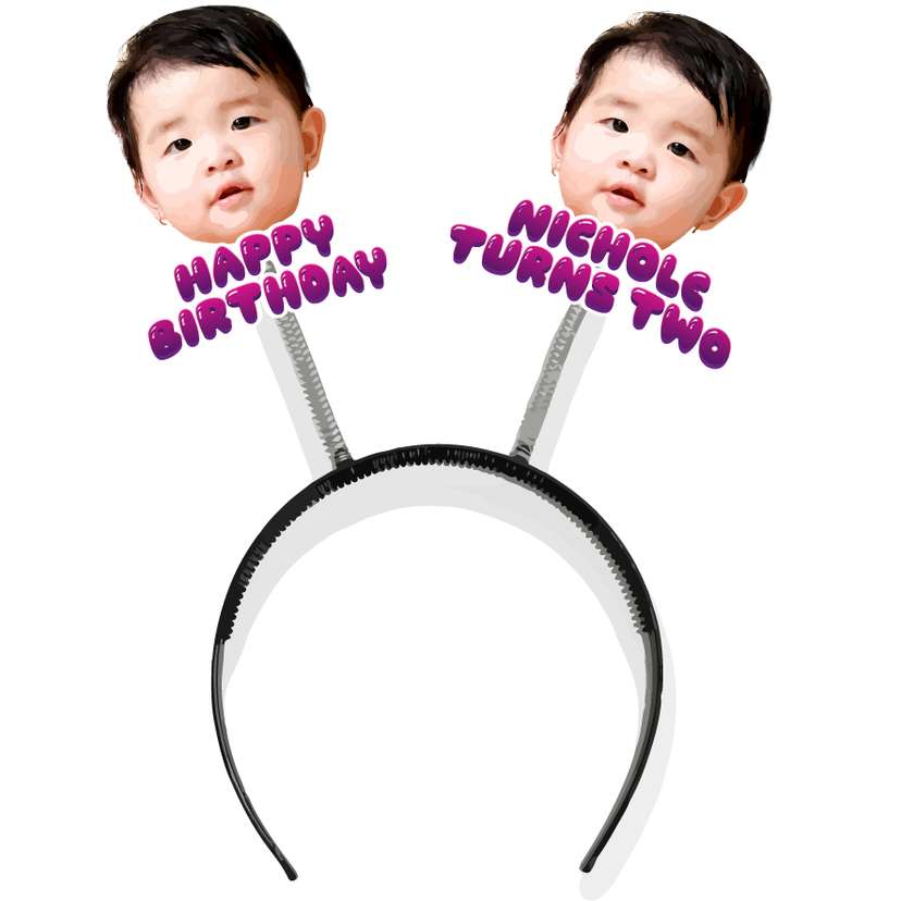 Bando Birthday Anak Perempuan Warna Ungu - Image 1