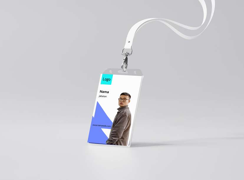 ID Card Karyawan dengan Desain Geometris Elegan Profesional dan Modern - Image 1