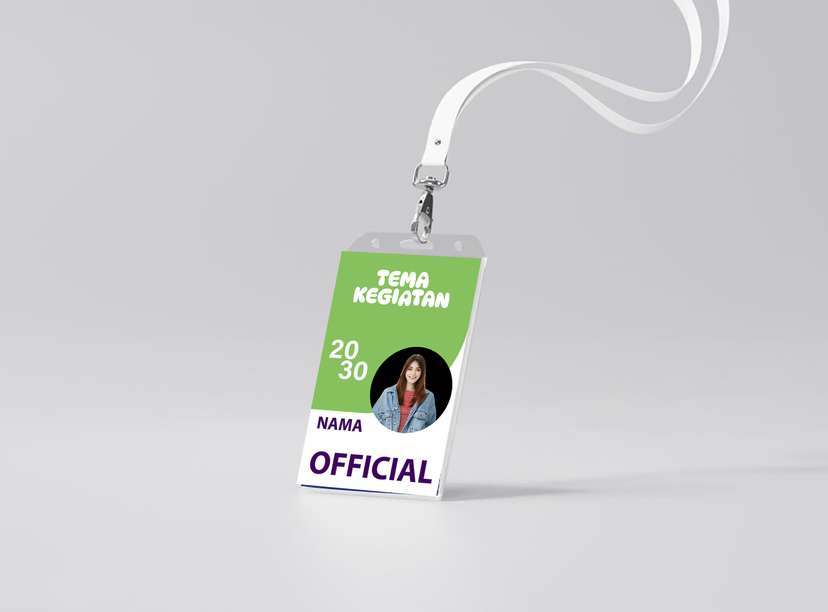 ID Card Official Acara Warna Hijau Cerah - Image 1