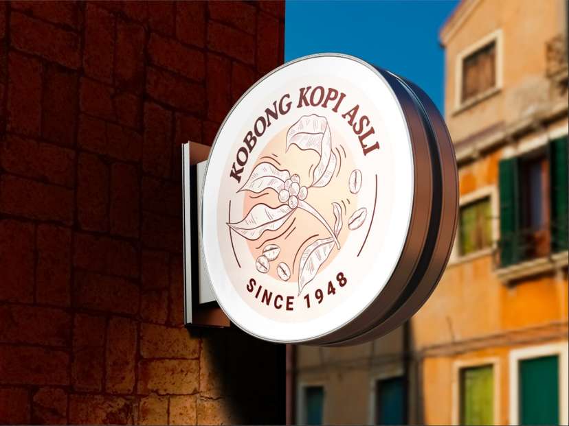 Sign Box Kobong Kopi dengan latar putih - Image 1