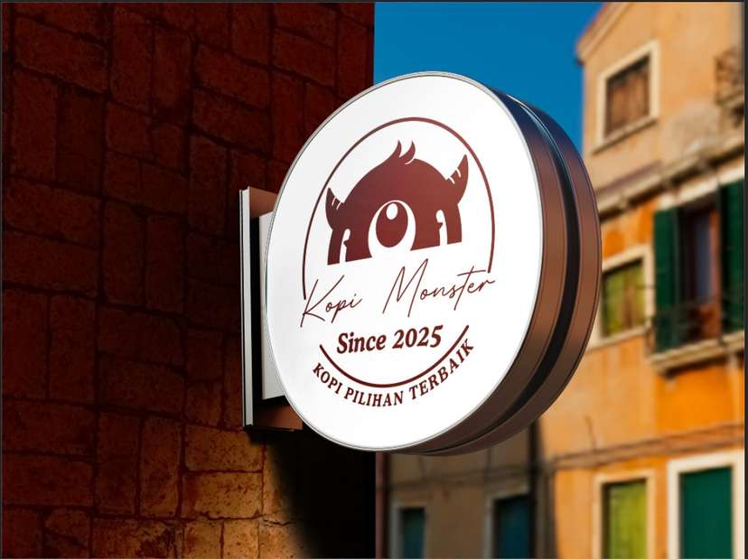 Sign Box Kopi Monster Brown - Image 1