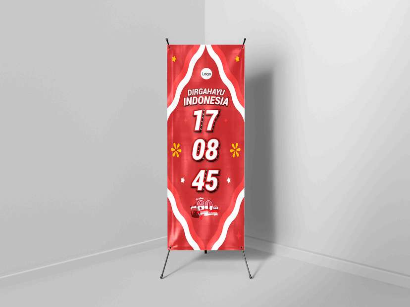 X Banner 17 Agustus 1945 Dengan Kembang Api - Image 1