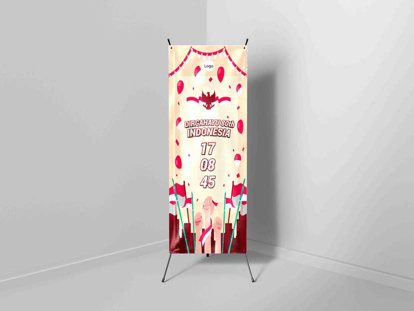 X Banner 17 Agustus Warna Cream - Image 1