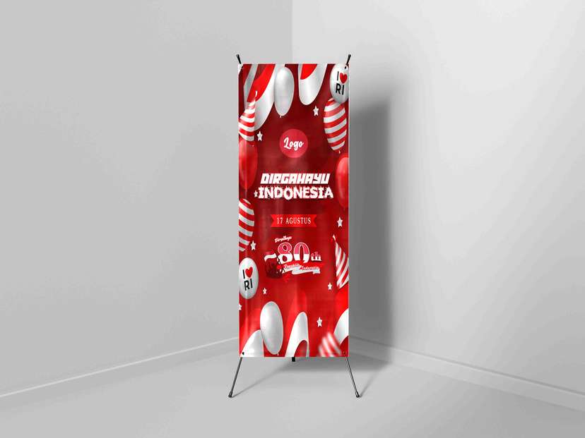 X Banner Meriah Kemerdekaan Indonesia 80 Tahun - Image 1