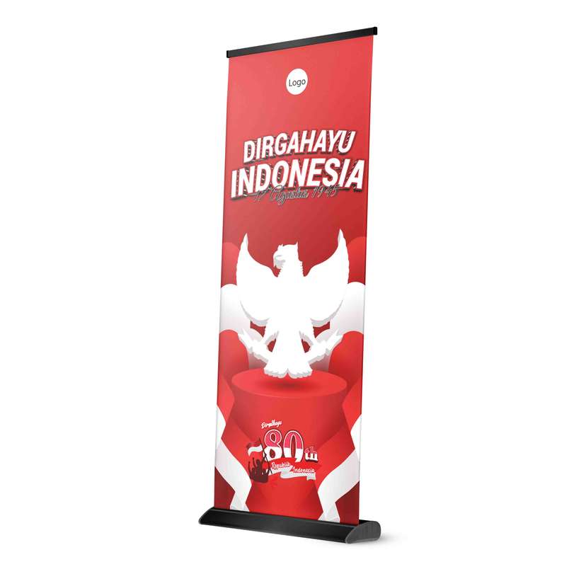 Roll Up Banner Dirgahayu RI 80 Tahun Garuda & Nuansa Merah Putih - Image 1