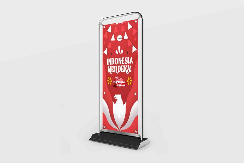 Door Frame Banner Indonesia Merdeka Desain Ceria & Simbol Garuda untuk HUT RI 80 - Image 1