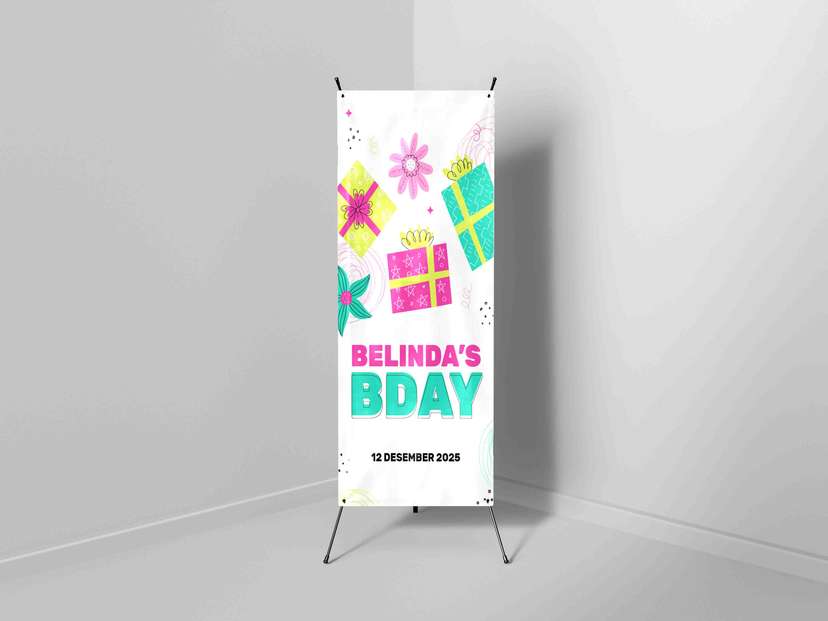 X Banner Simple Warna Putih - Image 1
