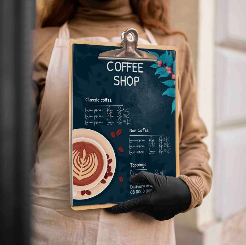 Menu Minuman Coffee Nuansa Warna Biru - Image 1