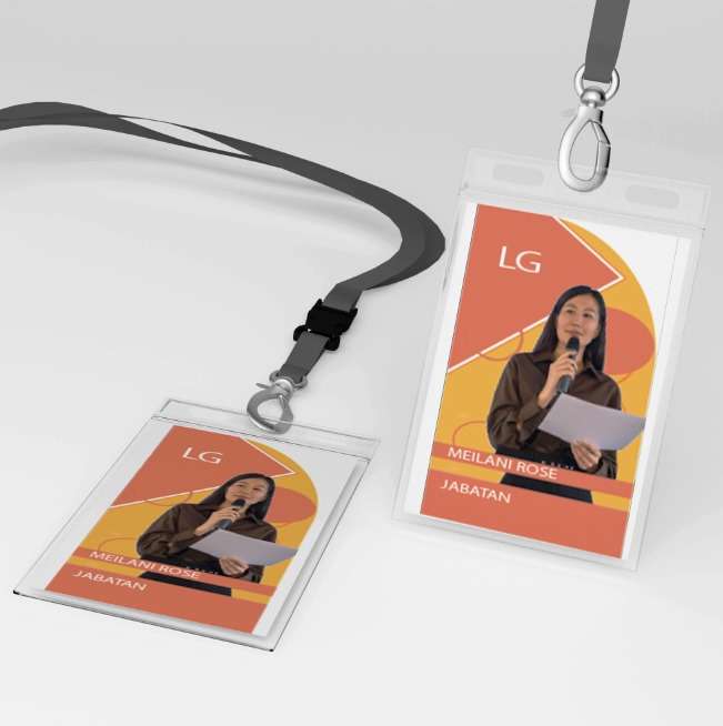 ID Card Oranye Cerah dengan Sentuhan Geometris - Image 1