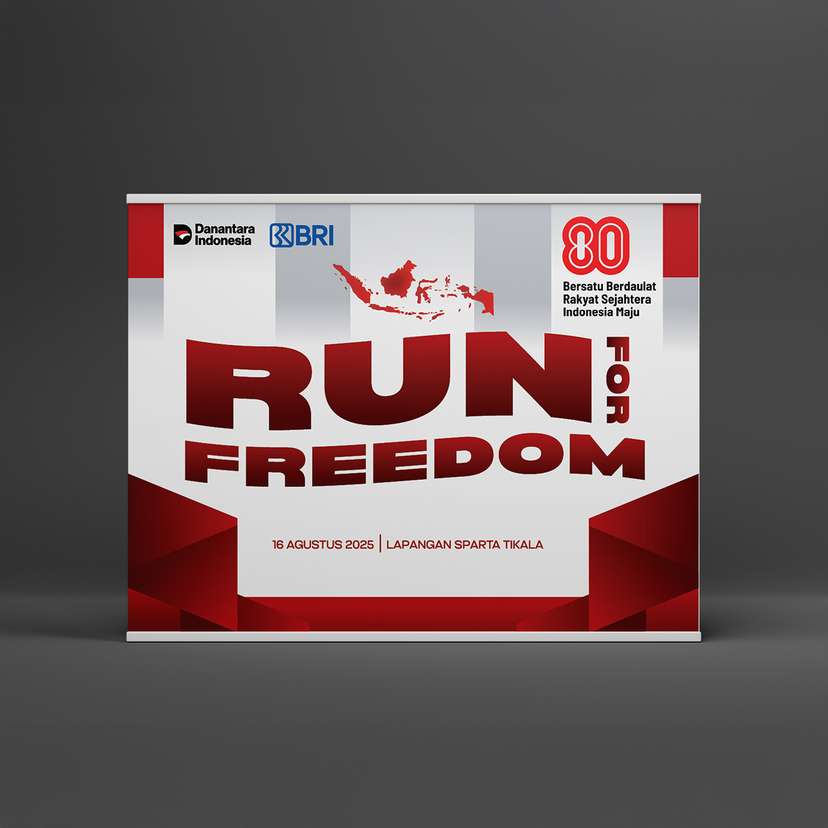 Backdrop Kemerdekaan Run From Freedom Merah Putih - Image 1