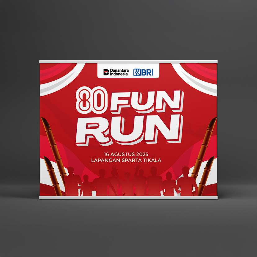 Backdrop Kemerdekaan Fun Run Merah Putih Dominan Merah - Image 1