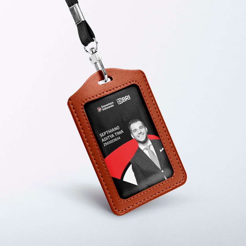 ID Card Perusahaan Latar Hitam Merah Simple Danantara - Image 1